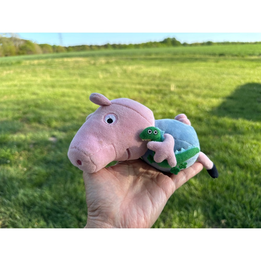 Ty Beanie Baby Peppa Pig George Pig with Dinosaur Green Plush Stuffed Animal Toy
